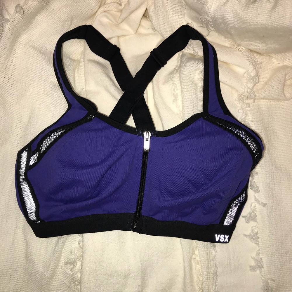 VSX front zip support sports bra
